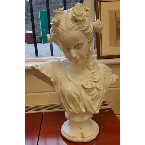377 - Victorian Cast Iron Bust of a Lady - 24ins tall