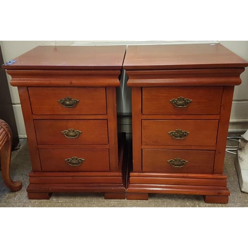379 - Pair of Modern Three Drawer Bedside Cabinets - each 18 x 25ins