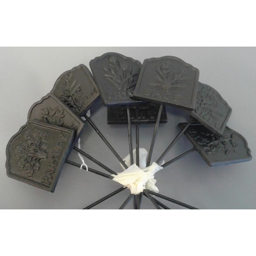 401 - Set of Eight Cast Metal Herb Markers