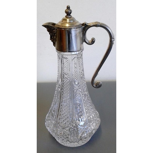 428 - Attractive Claret Jug with good Silver Plated Mount