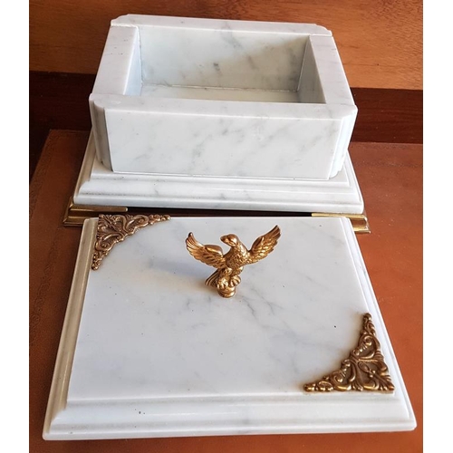 438 - Decorative Marble Desk Top Box with gilt metal mounts, c.22cm x 16cm