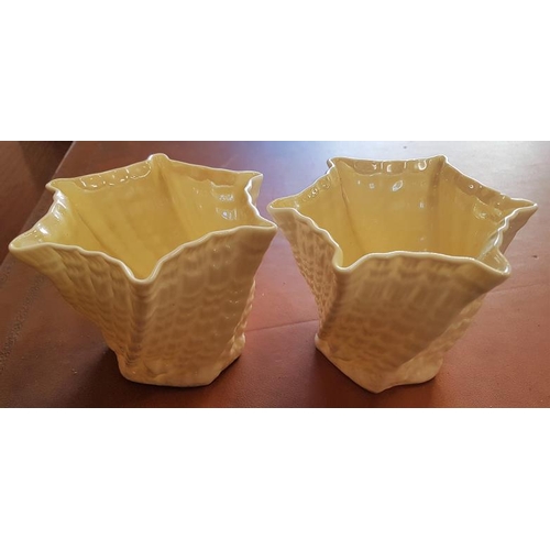 440 - Pair of Belleek Vases/Planters, c.9cm tall