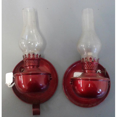 465 - Pair of Red Thumb/Wall Lamps