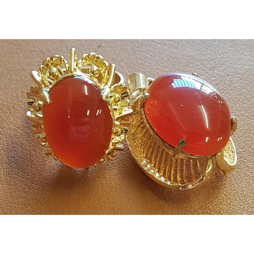 511 - Ring and Pendant with Carnelian Stone, stamped 800