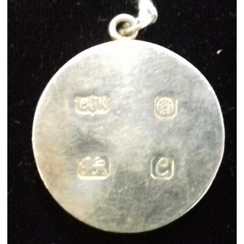 528 - Silver Pendant with Rare Blue Johan Stone