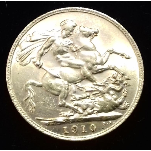 535 - 1910 King Edward VII 22ct Full Sovereign