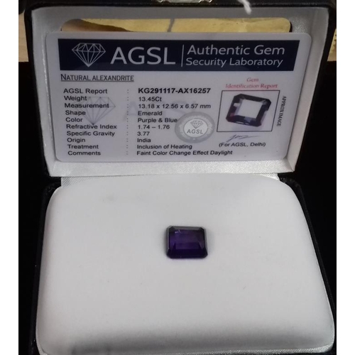 545 - Natural Alexandrite (13.45ct) with AGSL Certificate