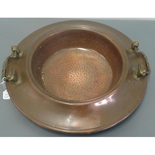 567 - Copper and Brass Fruit Dish, c.16in diam