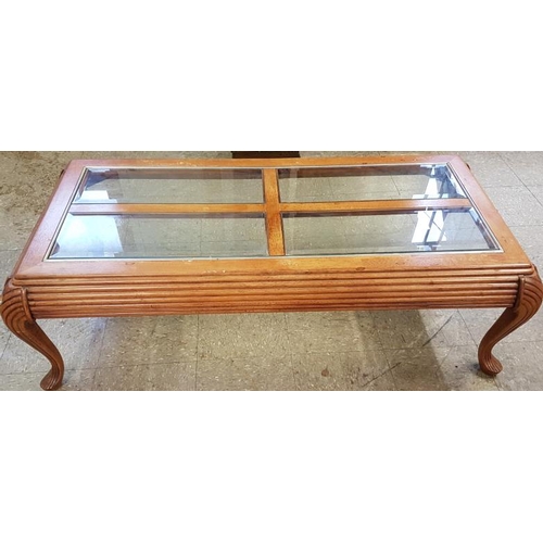 569 - Bamboo Effect and Glass Top Coffee Table - 54 x 26ins