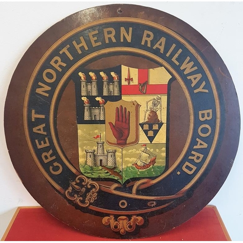 276 - Great Northern Railway Board (Ireland) Hard Card Sign c.21in diameter
