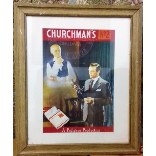 137 - 'Churchman's No. 2' Advertising Sign - Overall c. 24 x 20.5ins