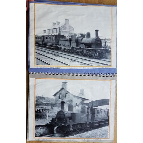 10 - Irish Railwayana Scrap Book, images of Irish Stations & Locomotives, Great Northern Railway tick... 