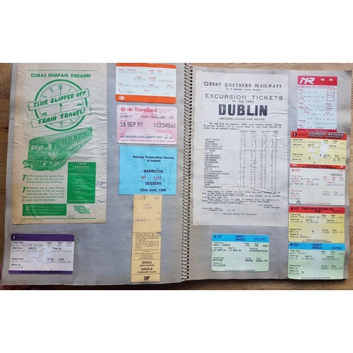 13 - Irish Railwayana Scrap Book, tickets, correspondence, notices etc.