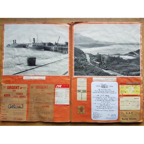 14 - Irish Railwayana Scrap Book, tickets, correspondence, images, excursion notices etc.