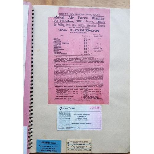 16 - Irish Railwayana Scrap Book, Belfast & County Down Railway Notices, tickets, correspondence, not... 