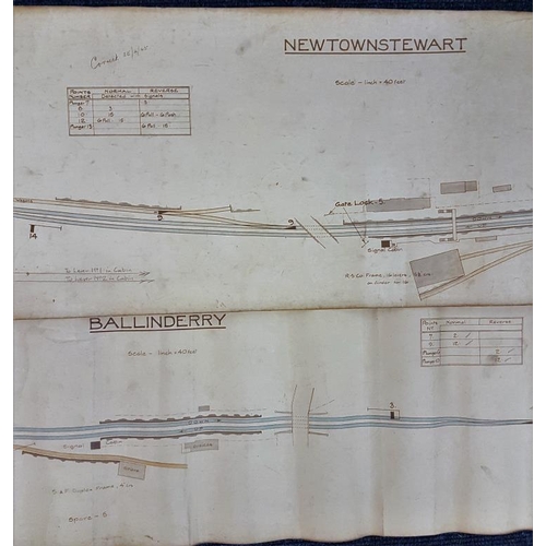 31 - Two Station Diagrams - Newtownstewart and Ballinderry, largest 68 x 12in