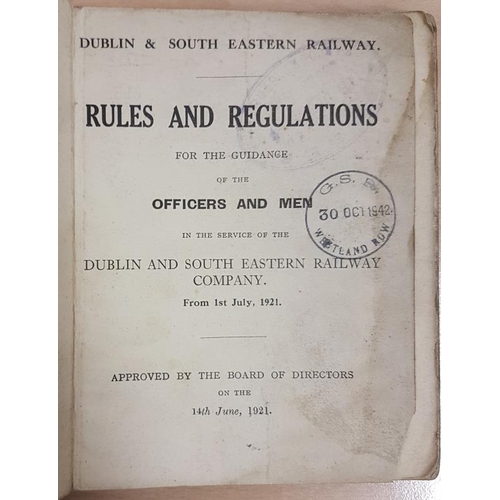 40 - Dublin and South Eastern Railway - Rules and Regulations for the Company's Officers and Servants 192... 