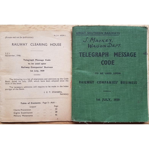 48 - Great Southern Railways, Telegraph Message Code, 1st July 1939