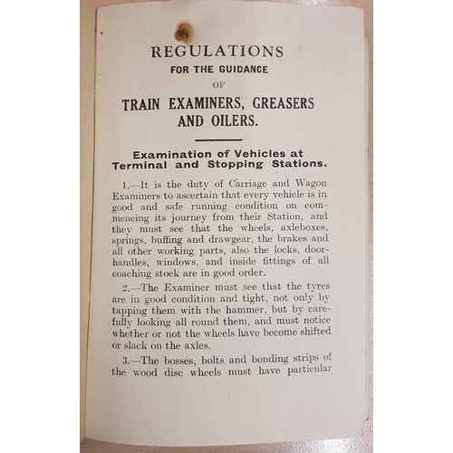 49 - Great Southern Railway Co - Regulations for the Guidance of Train Examiners, Greasers and Oilers, No... 