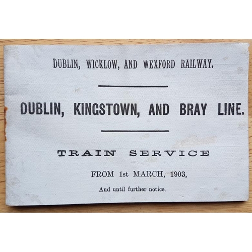 52 - Dublin, Wicklow & Wexford Railway - Dublin, Kingstown & Bray Line, Train Services From 1st M... 