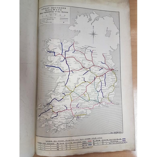 80 - Ulster Transport Authority, Bound Collection of Coloured Maps of Great Southern Railways, giving det... 