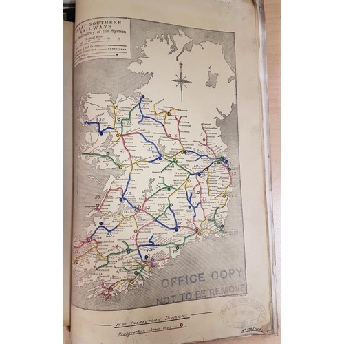 80 - Ulster Transport Authority, Bound Collection of Coloured Maps of Great Southern Railways, giving det... 
