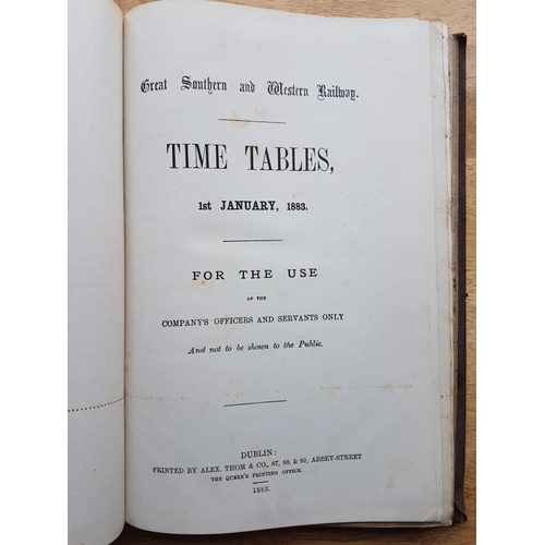 92 - Great Southern and Western Railway - Time Tables, 1st January 1883, For the use Company's Officers a... 