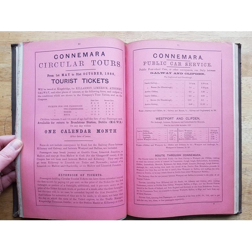 93 - Great Southern and Western Railway - Time and Fare Tables, 1st January 1887, with maps, leather boun... 