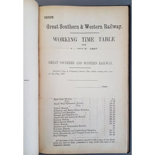 97 - Great Southern & Western Railways Service Time Tables with Alterations in Train Service April 18... 