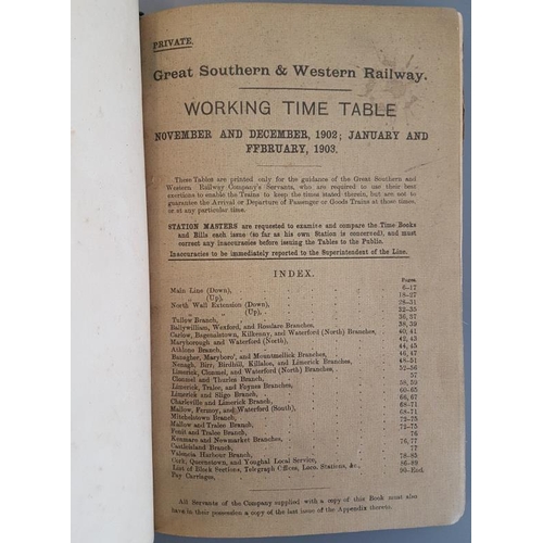 111 - Great Southern & Western Railways Working Time Table 1902/03