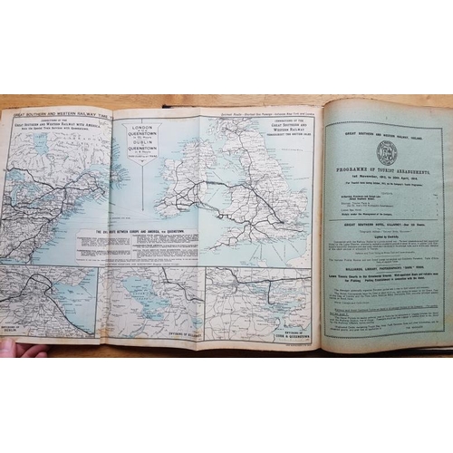 118 - Great Southern & Western Railway - Time Table 1913, with other relevant material bound in and ma... 