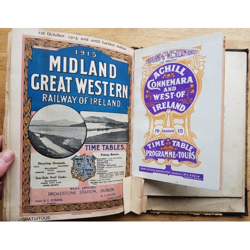 119 - Midland Great Western Railways of Ireland - Time Tables 1915, includes other relevant material bound... 