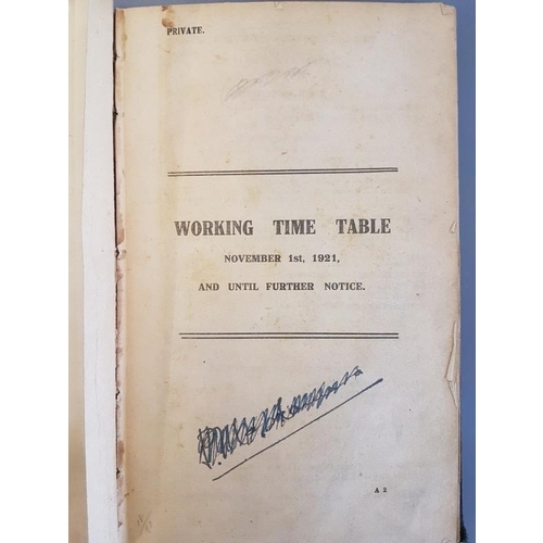 122 - Great Southern & Western Railways Working Time Table from Nov 1st 1921 with bound in alterations