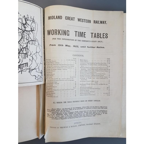 123 - Midland and Great Western Railway Working Time Table from May 1922 until further notice with bound i... 