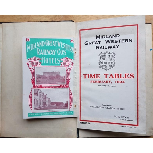 124 - Midland Great Western Railways of Ireland - Time Tables 1924, includes other relevant material bound... 