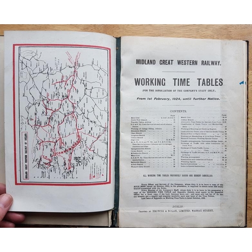 124 - Midland Great Western Railways of Ireland - Time Tables 1924, includes other relevant material bound... 