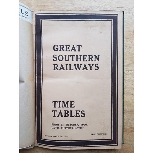 127 - Great Southern & Western Railway - Time Table 1927, with other relevant material bound in and fo... 