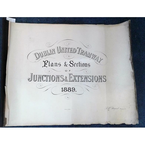 128 - Dublin United Tramway Company - Plans and Sections of Junctions and Extensions, 1889, large folio an... 