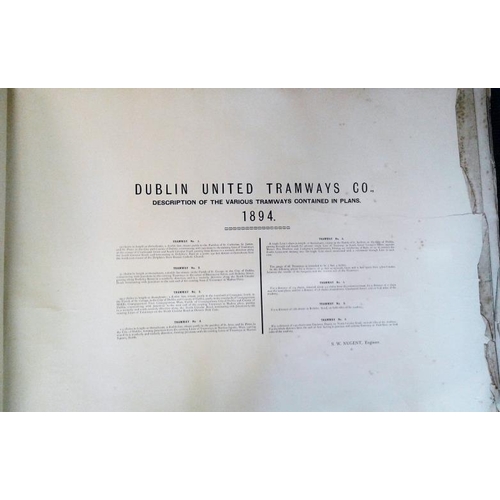 129 - Dublin United Tramway Company - Plans and Sections of Seven Tramways, 1894, large folio with 3 illus... 