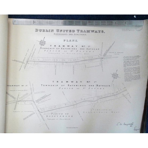 130 - Dublin United Tramway Company - Folio and Sections of Junctions and Extensions, 1897. Large folio wi... 