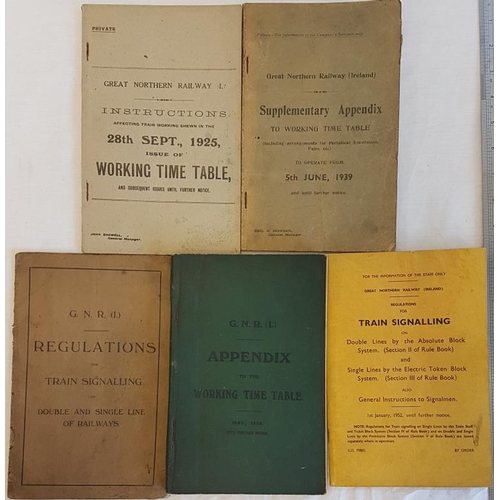 136 - Great Northern Railway - Appendix to Working Time Tables 1930, plus four other relating to G.N.R.