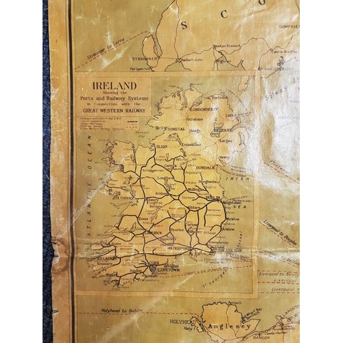166 - Origian Great Western Railway and Connections Map, c.24 x 39in