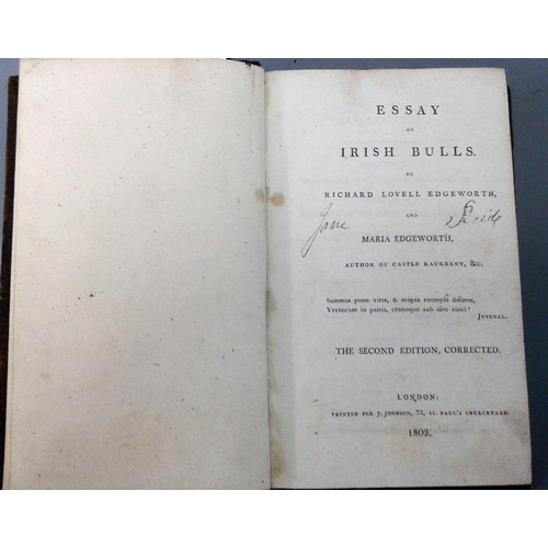 186 - Essay on Irish Bulls….. by Richard Lovell and Maria Edgeworth, 2nd edit, London, for J. Johns... 