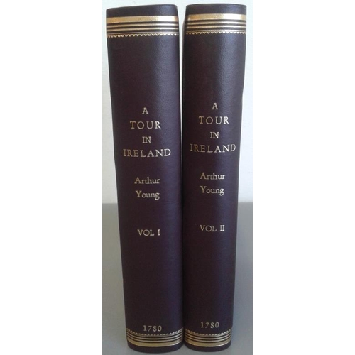 218 - A Tour In Ireland by Arthur Young 1780, 2 vols with plates. Fine modern half calf and crimson boards... 