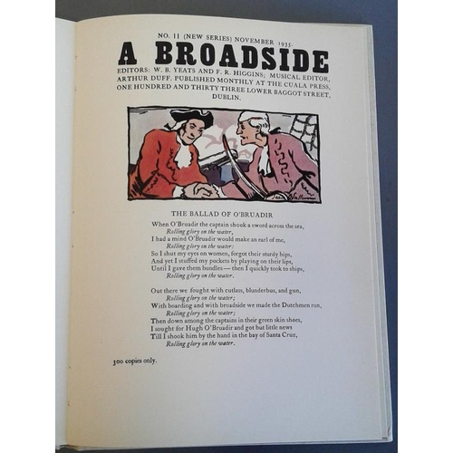 385 - W B Yeats and F R Higgins - Broadsides, Old And New Songs 1971. Coloured plates by Jack B Yeats, Mau... 