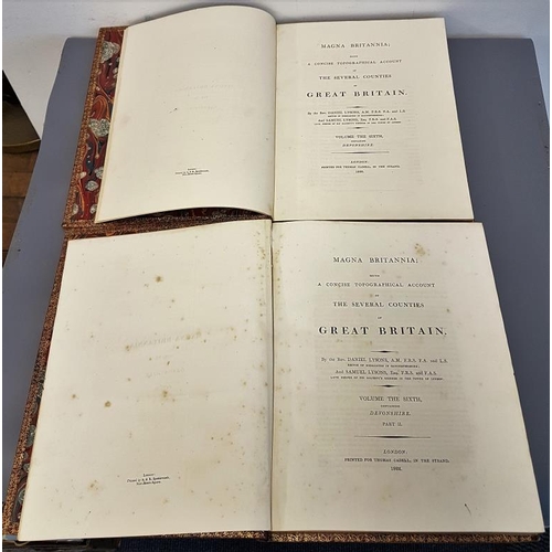 466 - History Of Devon and Devonshire by Daniel Lysons and S Lysons, 1822, 2 vols, folio with folding maps... 