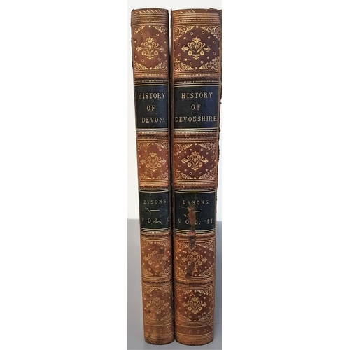 466 - History Of Devon and Devonshire by Daniel Lysons and S Lysons, 1822, 2 vols, folio with folding maps... 