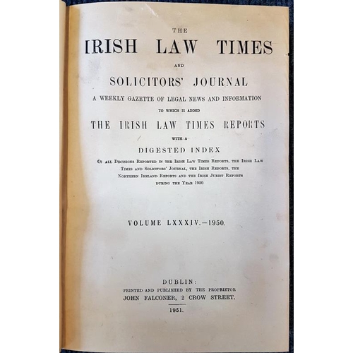 486 - The Irish Law Times and Solicitors' Journal, a weekly gazette bound together in 15 vols, c.1950 to 1... 