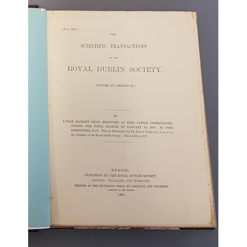 522 - The Scientific Transactions Of The Royal Dublin Society 1891, inscribed 