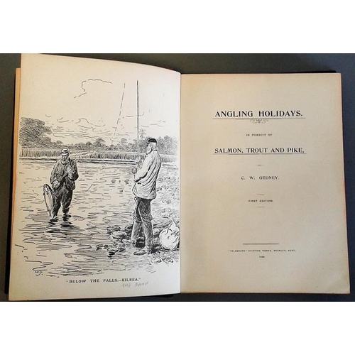 525 - Angling Holiday by C W Gedney 1st edition, Irish fishing book signed by the author, Irish photograph... 